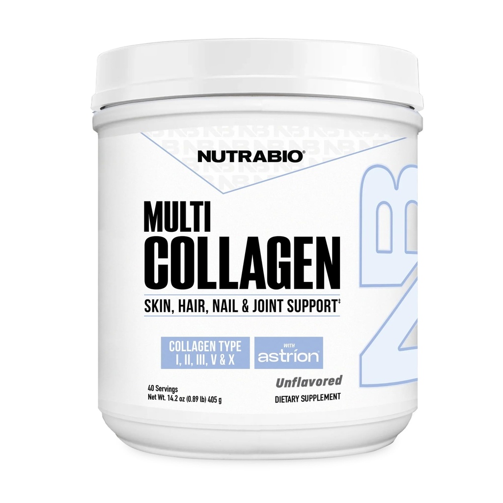NutraBio Multi Collagen Powder- Glowing Hair & Skin- Grass-Fed- Collagen Powder for Women and Men- 40 서빙