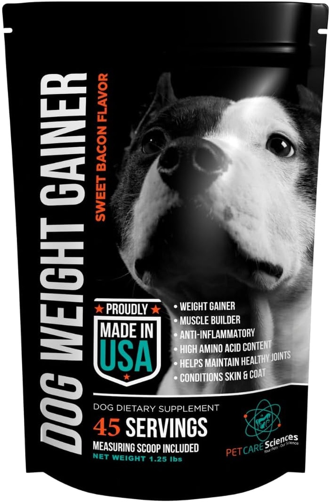 Dog Weight Gainer의 약 45 인분 - 개를위한 체중 증가 보충제 - Canine 및 Dog Muscle Builder - 미국에서 제조