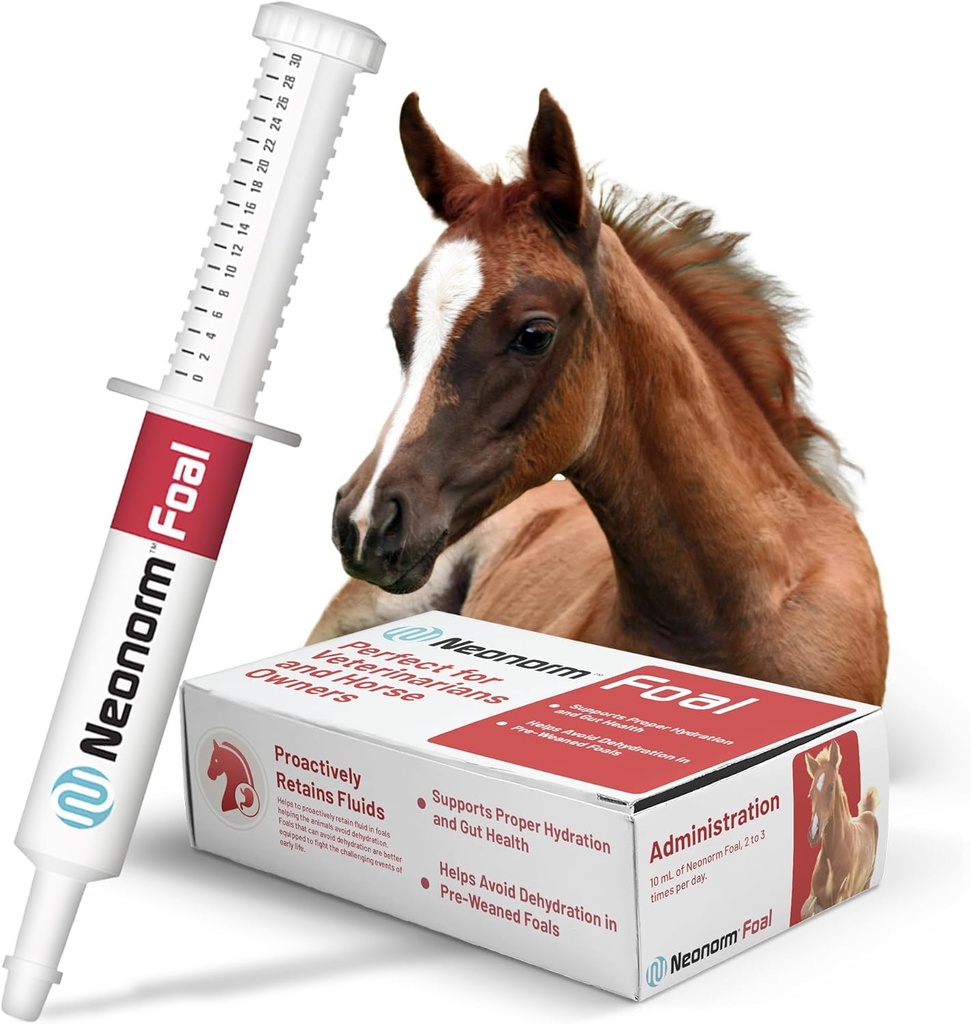 Jaguar Animal Health Foal - Proper Hydration & Bowel Health 지원을위한 Equine Supplement Paste - Pre-Weaned Foals (30 mL) 용 식물 기반 제품