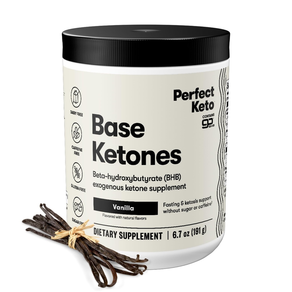 완벽한 Keto Exogenous Ketones 분말, Ketosis & Fasting를 위한 BHB 소금 보충교재는, 더 적은을 위한 전해질, 카페인 자유로운 에너지, Keto 다이어트, 초점 & 운동 지원, 바닐라, 6.7 oz를 해방합니다