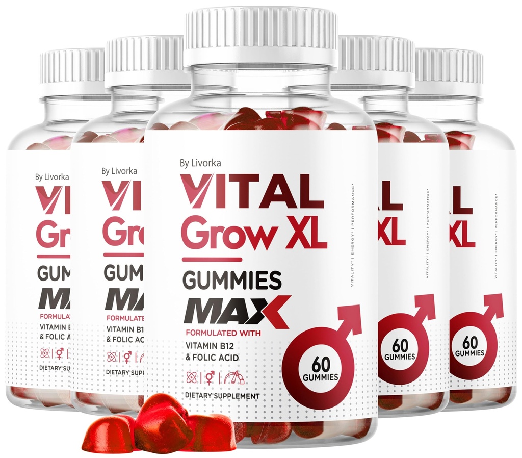 (5 팩) Vital 성장 XL 남성 Gummies - 남자의 성능 Gummies 1050MG Vital GrowXL 혼합, Vital 성장 거미 고급 공식, 5 개월 동안 300 Gummies