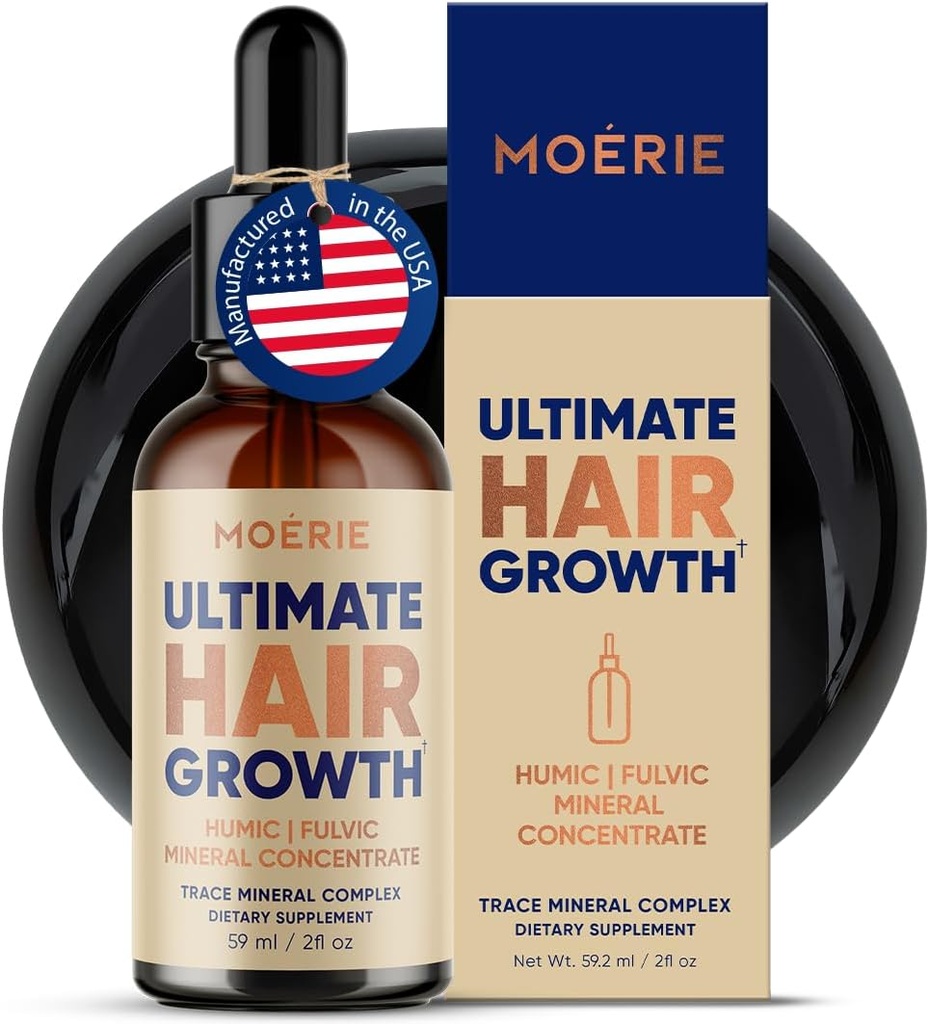 Moerie Fulvic Acid & Humic Acid Trace Mineral Drops - 77 Trace Minerals, 18 아미노산, 5 비타민 - Fulvic Humic Mineral Blend - 액체 Minerals Supplements - 2fl oz