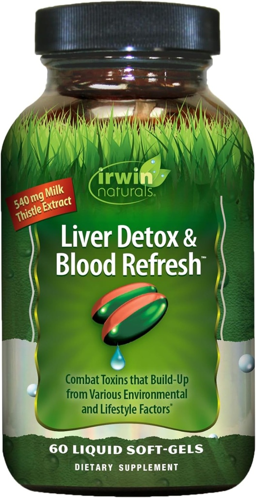 Irwin Naturals Liver Detox & Blood 새로 고침 - 60 액체 Softgels - Liver & 산화 방지제 지원