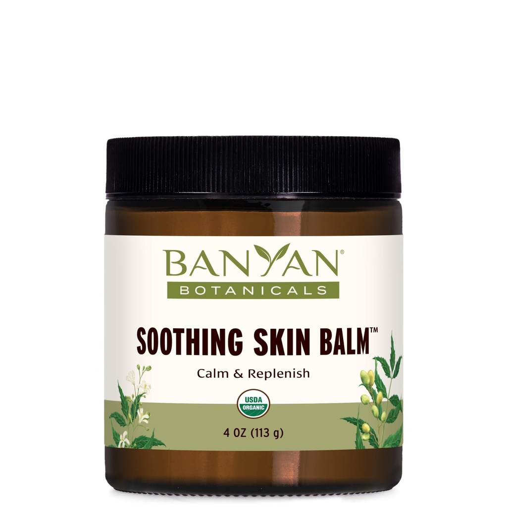 Banyan Botanicals Soothing Skin Balm – Neem 잎과 Vetiver와 유기 초본 피부 관리 Salve – 자연 피부 건강을 위한 냉각 그리고 Soothing Balm – 4 oz – 비 GMO 지속 가능한 Sourced Petroleum Free