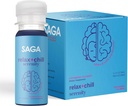 SAGA Organic Relaxation Shots | Adaptogens & Mushrooms - Lion's Mane & Kava | 높은 생체 이용 가능 및 빠른 Onset | Elevate Mood & Reduce Fatigue | Strawberry Cucumber 2oz Shots (12-Pack)