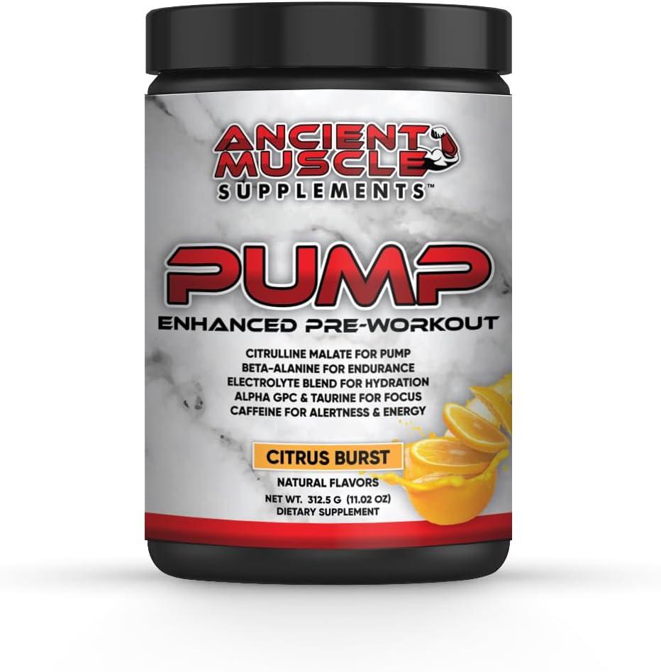 Citrulline Malate, Beta Alanine, Alpha GPC와 사전 운동 보충 - 향상된 펌프 보충 에너지, 초점 및 흡수 향상 - Citrus Burst Protein Powder