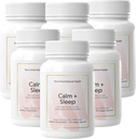영양성 - Calm + 딥 레크리에이션을위한 수면 캡슐 & Ashwagandha, Chamomile, Tart Cherry Extract, Passionflower, L-theanine, & Magnesium - 360 캡슐