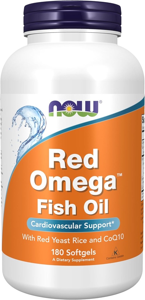 NOW Foods, CoQ10 30 mg 및 Omega-3 Fish Oil, 심혈관 지원 *, 180 Softgels와 레드 오메가 TM