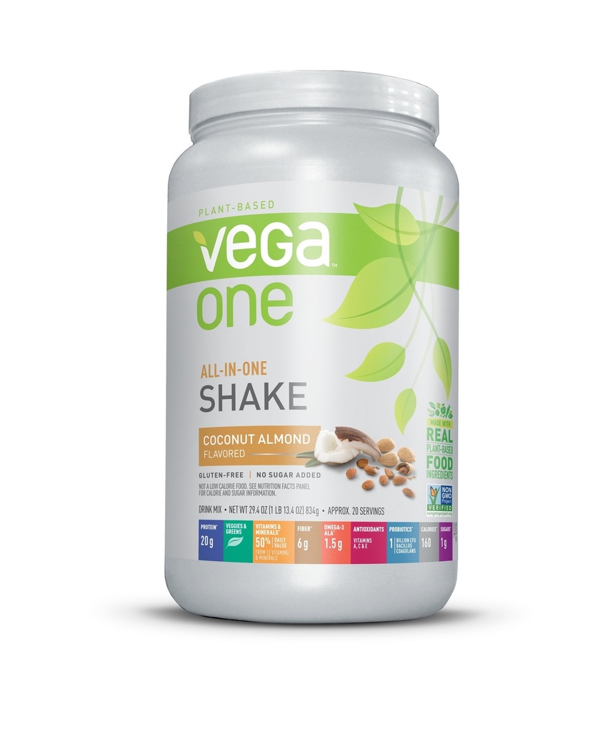 Vega One All-In-One Nutrition Shake Coconut Almond (20 인분) - 플랜트 기반 Vegan Protein Powder, Non Dairy, Gluten Free, Non GMO, 29.4 Ounce (팩 1)