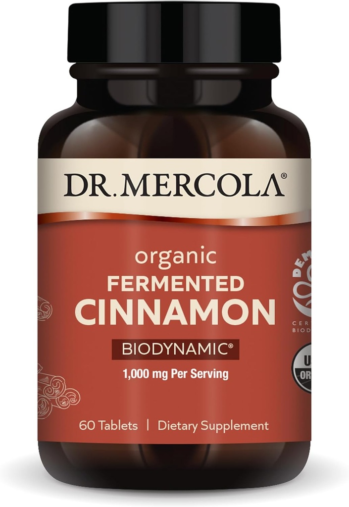Mercola Biodynamic Organic Fermented Cinnamon 박사 - 지원 대사 건강 - 높은-Flavonoid Cinnamon 추출물 - USDA 유기, 비 GMO, 글루텐 자유로운 & 간 자유로운 - 90의 정제