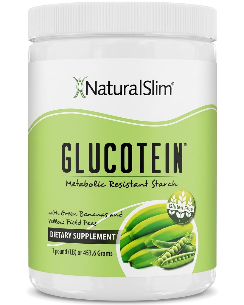 NaturalSlim Prebiotic - Green Banana Flour Organic & Pea Starch Blend Glucotein Powder - 비 GMO 및 글루텐 무료 - 16 서빙