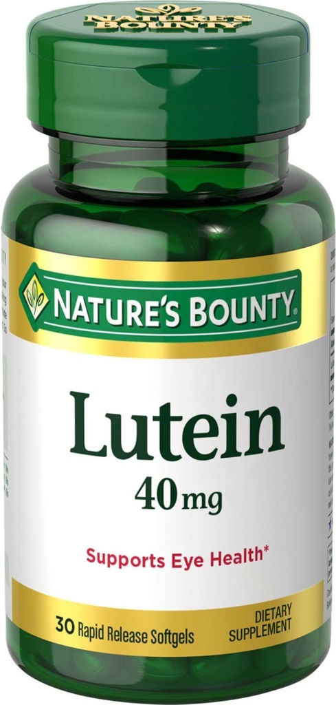 자연의 Bounty Lutein 알약, 눈 건강 보충교재 및 비타민, 지원 시각 건강, 40 mg, 30 Softgels