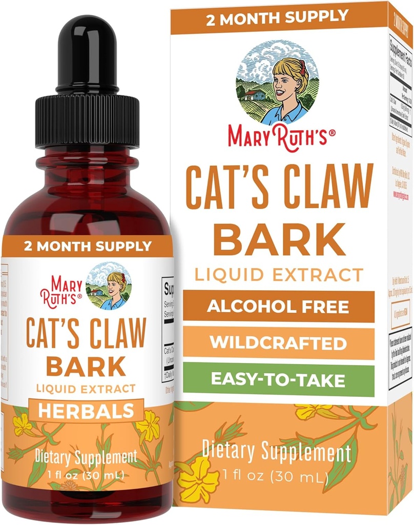 MaryRuth Organics Cat's Claw Herbal Liquid Drops | 2 개월 공급 | Unflavored Cats Claw Tincture | Uncaria tomentosa | Non-GMO Project Verified | Vegan | 글루텐 프리 | 슈가프리 | 1 Fl Oz