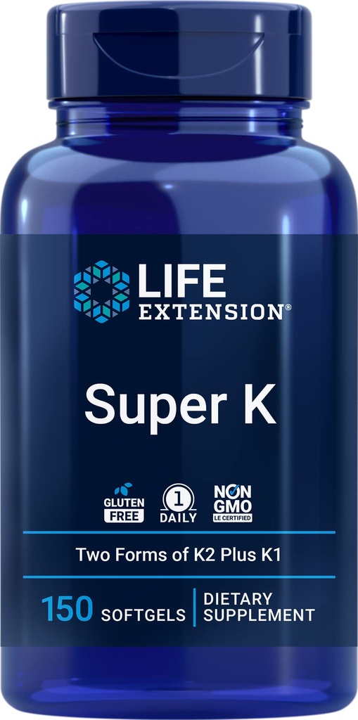 Life Extension Super K, 150 Softgels, 비타민 K1 및 K2 - MK4 및 MK7
