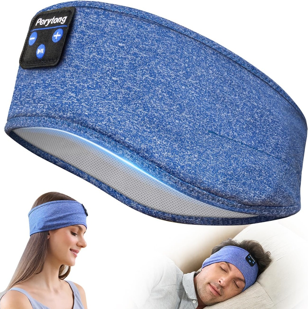 Perytong Bluetooth 헤드폰, 수면 헤드폰 블루투스 사이드 슬리퍼 - 여성 남성을위한 얇은 스피커 마이크 Handsfree Gift Ideas와 함께 헤드 밴드