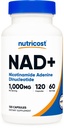 Nutricost NAD + 보충 당 1,000mg, 120 캡슐 (Nicotinamide Adenine Dinucleotide) - 60 서빙, 글루텐 - 무료, Vegan