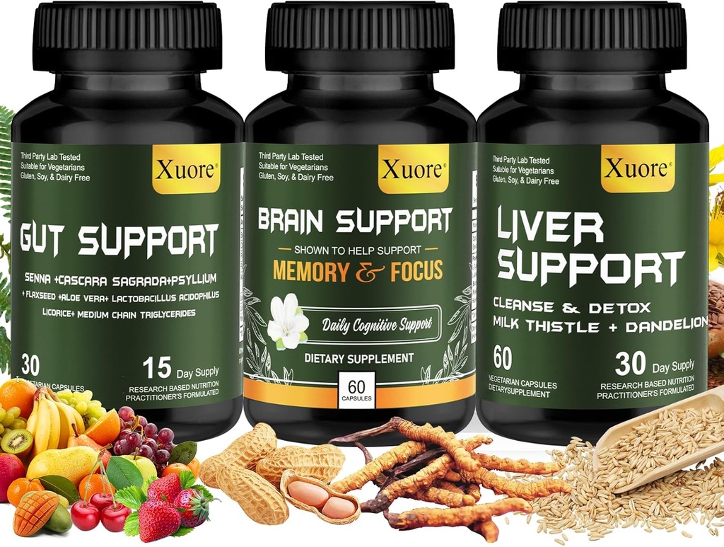 Liver Renew Cleanse Detox, Repair & Support, Gut 및 Colon Support - 고급 Gut Cleanse Detox, 남성 및 여성을위한 두뇌 Nootropic Brain Supplement, 모든 공급.