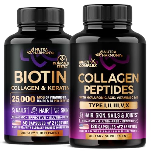 NUTRAHARMONY Biotin, 케라틴 & 교원질 캡슐