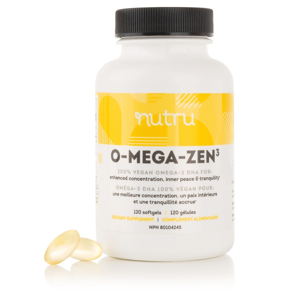 O-Mega-Zen3 Vegan 오메가 3 DHA 보충 - 400 mg DHA Essential Fatty Acid - Carrageenan 무료 - 프리미엄 Algal 기반 물고기 오일 대체 보충 - 120 Softgels