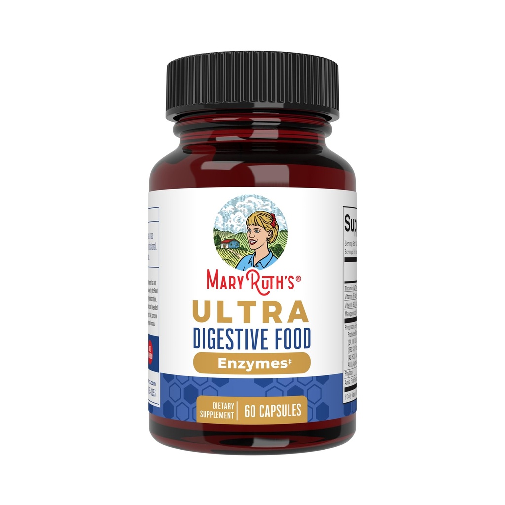 MaryRuth Organics Ultra Digestive Enzymes Capsules | 2개월까지 공급 | Gut Health Support를 위한 보충 | 딜레아제와 면역 지원 | 립세 & 락테아제 | Vegan | 60 개
