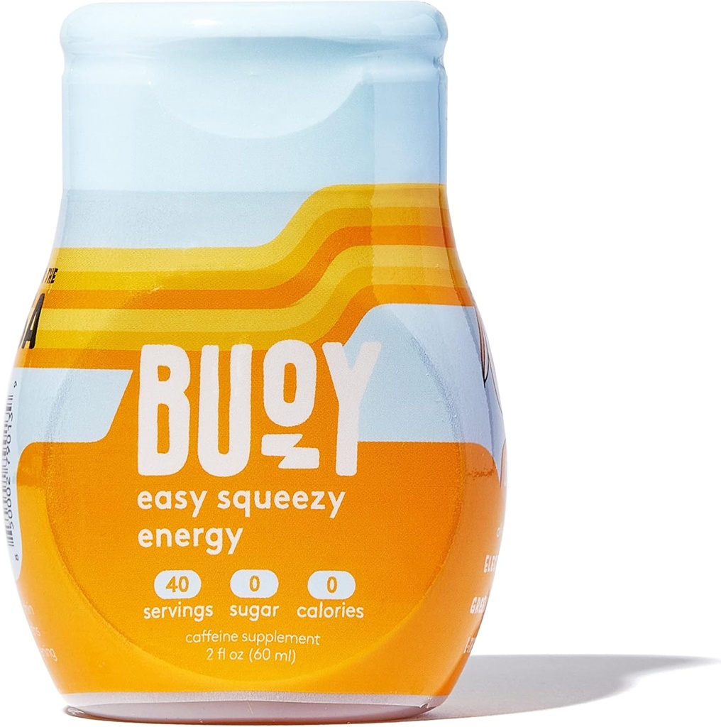 Buoy Energy Electrolyte Drop | 40 인분 | 녹차 추출물 + L-Theanine의 카페 인 | 시터 프리 포커스 | 차, 쉐이크, 주스, 맥주 | 일일 히드라이즈 및 에너지 보충