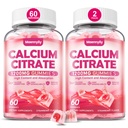 성인을 위한 칼슘 구연산염 Gummies 1200 mg: 여자 & 남자를 위한 궁극적인 흡수 칼슘 보충교재 - 소화, Vegan, 비 GMO, 글루텐 자유로운 - 자연적인 Strawberry 풍미에 쉬운