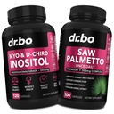 Myo-Inositol & D-Chiro Inositol Saw Palmetto - 여성을위한 40 : 1 비율 호르몬 균형 - 여성 탈모를위한 Palmetto를 보았습니다 - Menstrual Cycle & Support Female Health를 지원하는 보충제