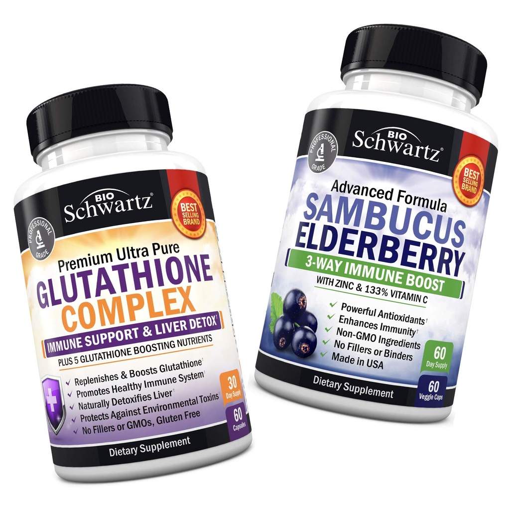 밀크 이틀 추출물, 비타민 C & Quercetin + 아연 & 비타민 C를 가진 Sambucus Elderberry 캡슐 - 자연적인 산화 방지제 공식을 가진 글루타티온 복합물 - 간결 & 면역 지원 승진시킵니다