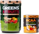 Nutrology 녹색 & 과일 분말 - 자연적으로 Sourced Superfood, 바닐라 Cinnamon (30 서빙) BCAA 자연, 식물 기반 BCAA 분말, 오렌지 코코넛 맛 (30 서빙)