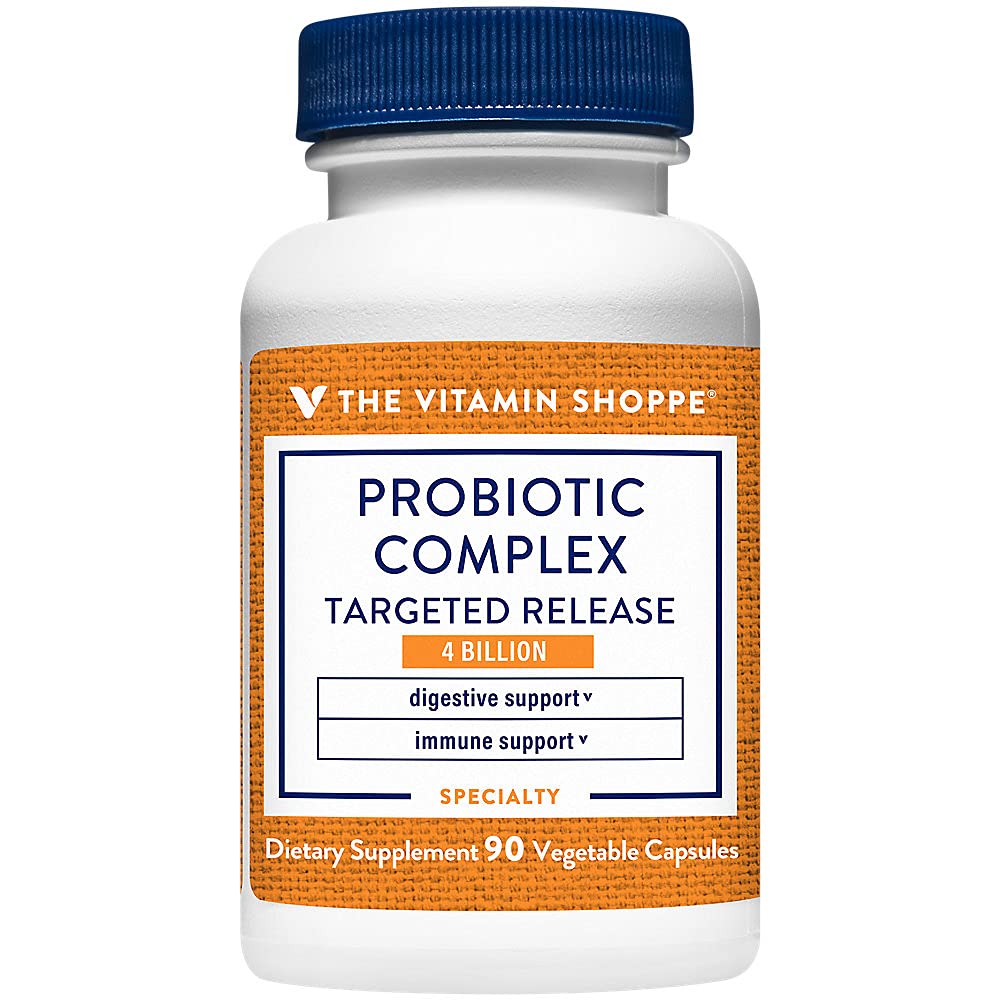 비타민 Shoppe Probiotic Complex 4 억 CFUs– 대상 릴리즈 Veggie Caps – Probiotic Strains (90 식물성 캡슐)의 균형을 가진 Intestinal 건강 & 소화 지원