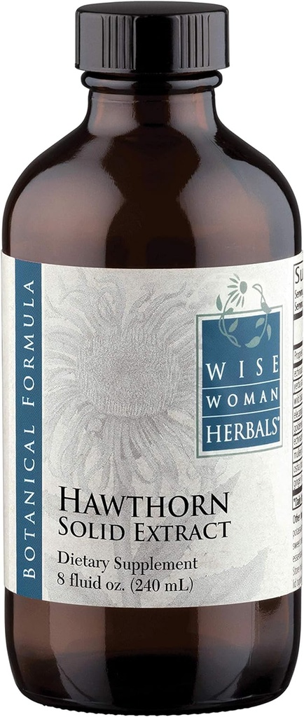 Wise Woman Herbals Hawthorn Berry Solid Extract 4 : 1, 알코올없는 추가 강도, 건강한 순환, 산화 방지 보호, 초본 심장 혈관 지원, 8 Fl Oz를 촉진