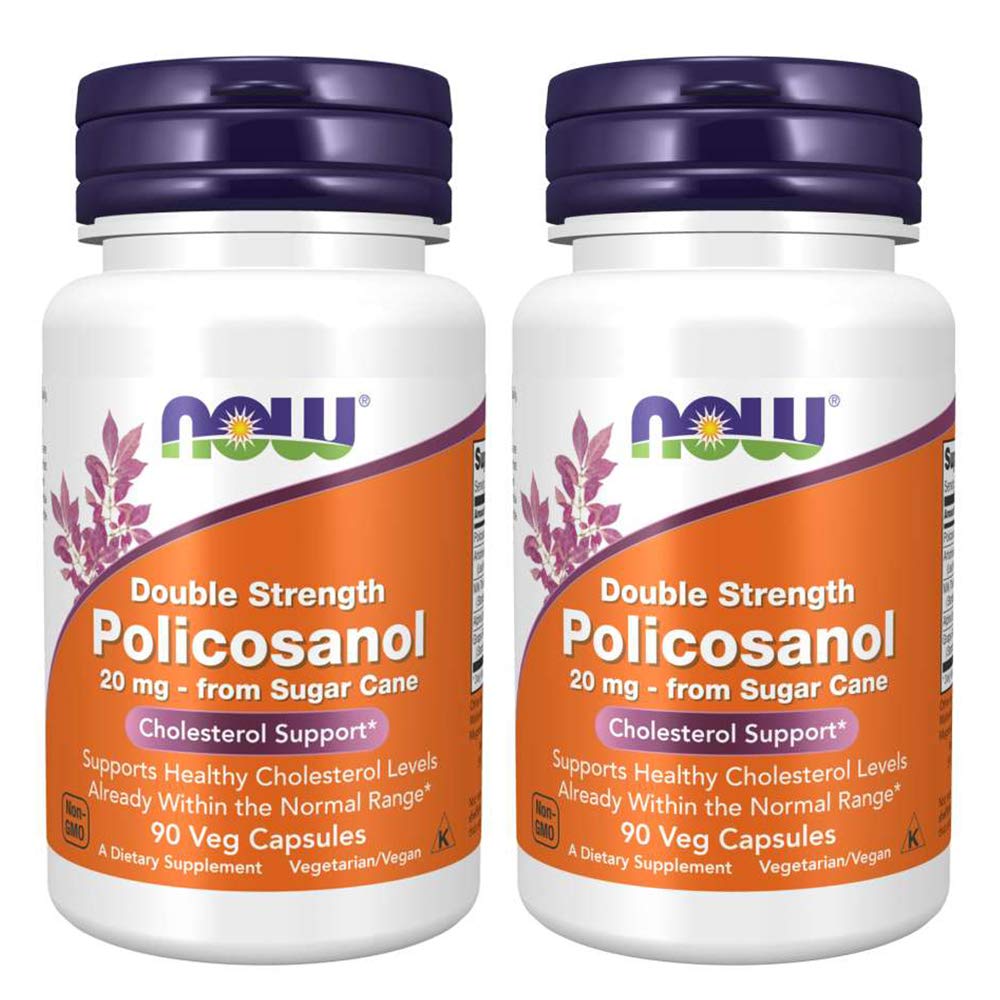 이제 음식 Policosanol 두 배 힘, 90 식물성 캡슐 (포장 2)