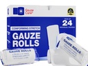 가우제 롤스 팩 24 - 프리미엄 품질 Lint 및 라텍스 - 무료 4 인치 x 4.1 야드 효과적인 부상 치료 및 편안함을 위해 설계 된 스트레치 붕대 - 미라지 포장과 함께 사용하기위한 이상