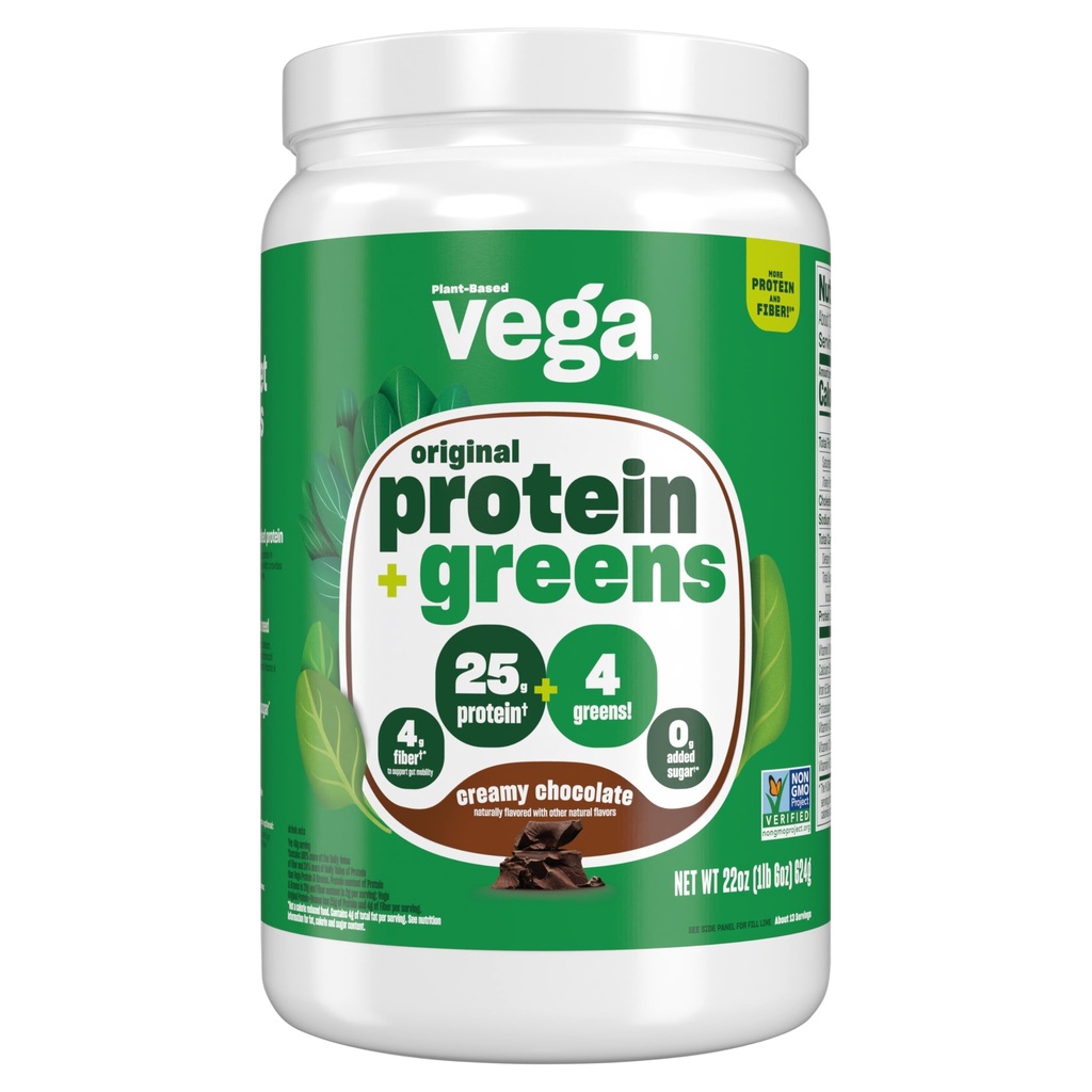 Vega 단백질과 녹색 단백질 분말, 초콜렛 - 20g 식물 기초 단백질 플러스 채소, Vegan, 비 GMO, 여성과 남자를 위한 땅콩 단백질, 1.3 lbs
