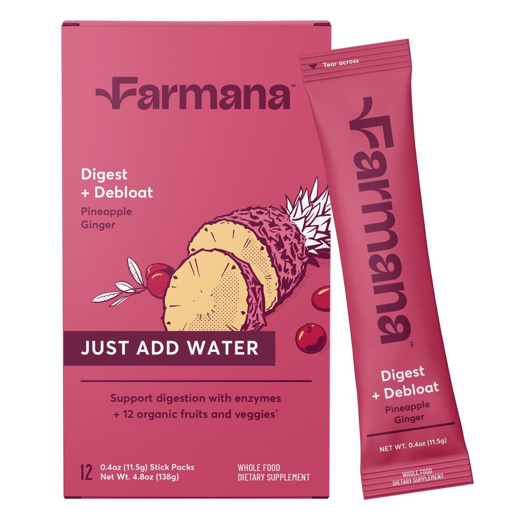 Debloating and Daily Digestion Drink Mix – 소화 효소, Prebiotics 및 유기 Superfoods를 가진 반대로 출혈 및 Gut 건강 보충교재 – Detox와 Debloat - Pineapple Ginger 풍미