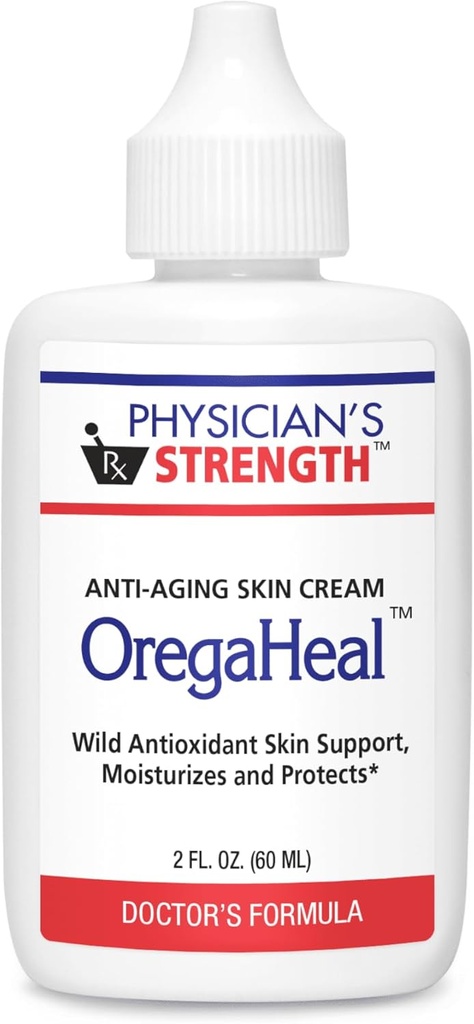 Physician의 힘 OregaHeal 크림 - 2개의 fl oz - 노화 방지 피부 크림 - 야생 산화 방지제 피부 지원 - Moisturizes & Protects - 모든 피부 유형을 위해 적당한