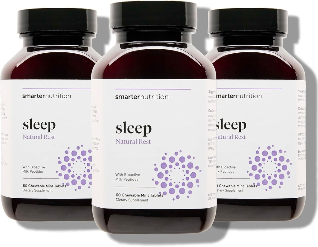 Smarter Nutrition Smarter Sleep Melatonin Dissolvable Tablets 4.5mg + 수면 및 스트레스 지원을위한 Natural Clinically Proven Lactium® - 민트 풍미 Melatonin Tablets - Non-GMO-180 Count[90-Day Supply]