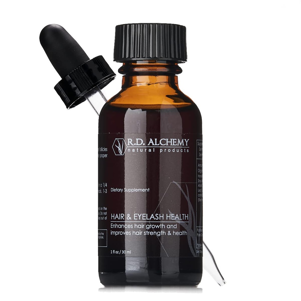 RD Alchemy - 100 % 천연 및 유기농 헤어 건강 및 눈 뾰루지 추출물 - Split Ends, Greying 및 Hair Loss 감소하면서 머리 성장, 건강 및 빛나는 향상 - 긴 눈 속눈썹