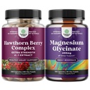 추가 강도 Hawthorn Berry 캡슐의 자연 공예 묶음 - Digestion과 심장 건강 보충 및 무드 수면 및 휴식에 대한 서빙 당 순수한 마그네슘 글리세라이드 400mg을 추출