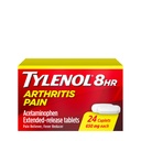 TYLENOL Arthritis Pain Caplets 푸시 및 턴 캡 24 ea (팩 3)