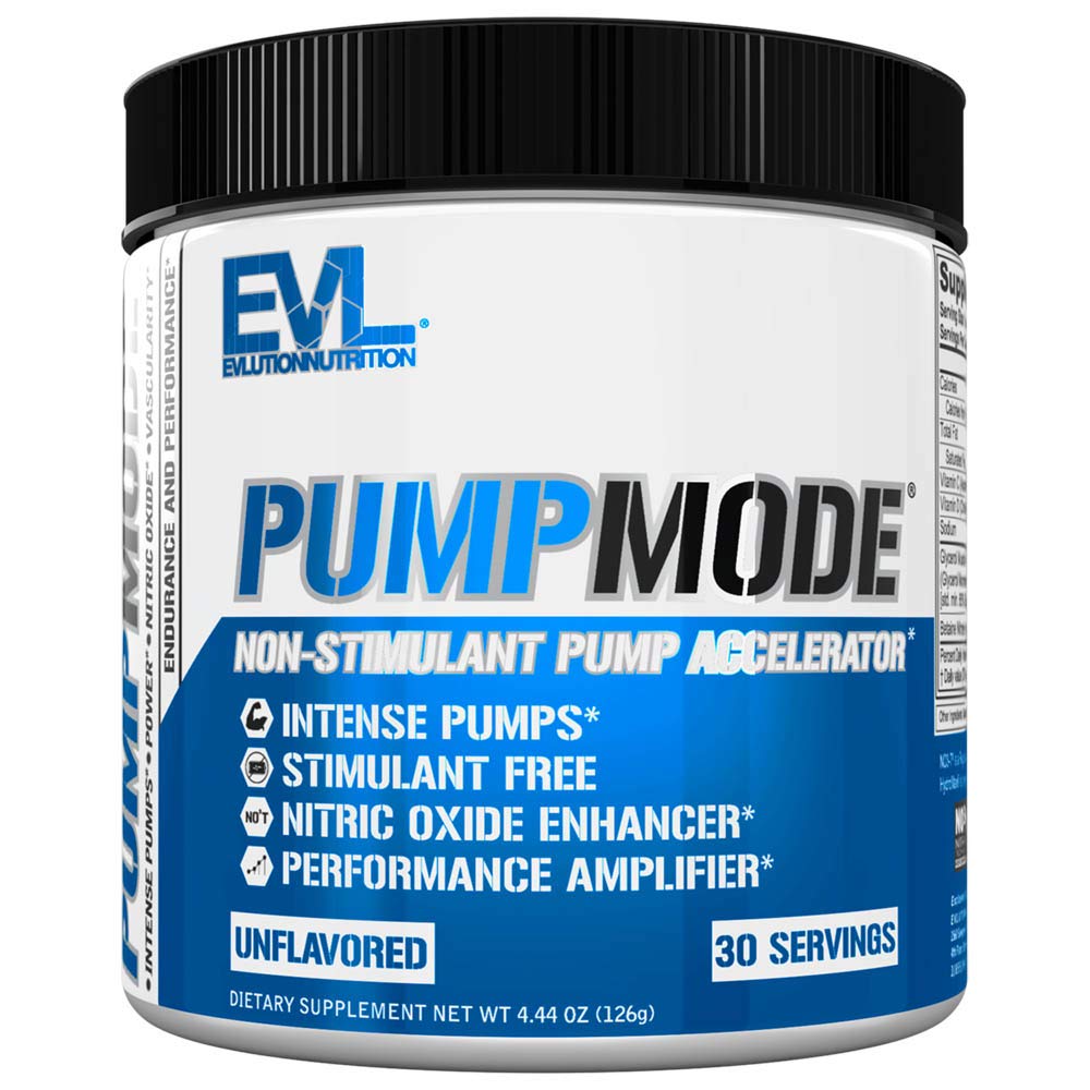 EVL PumpMode Nitric 산화물 보충교재 - 근육 회복 성장과 내구시간을 위한 글리세롤과 Betaine를 가진 질소 산화물 승압기 펌프 전 운동 분말 - 자극 자유로운 전 운동 음료 (Unflavored)