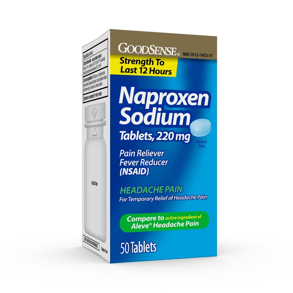 GoodSense Naproxen 나트륨 정제 220 Mg의 두통 고통, 파란, 50 조사