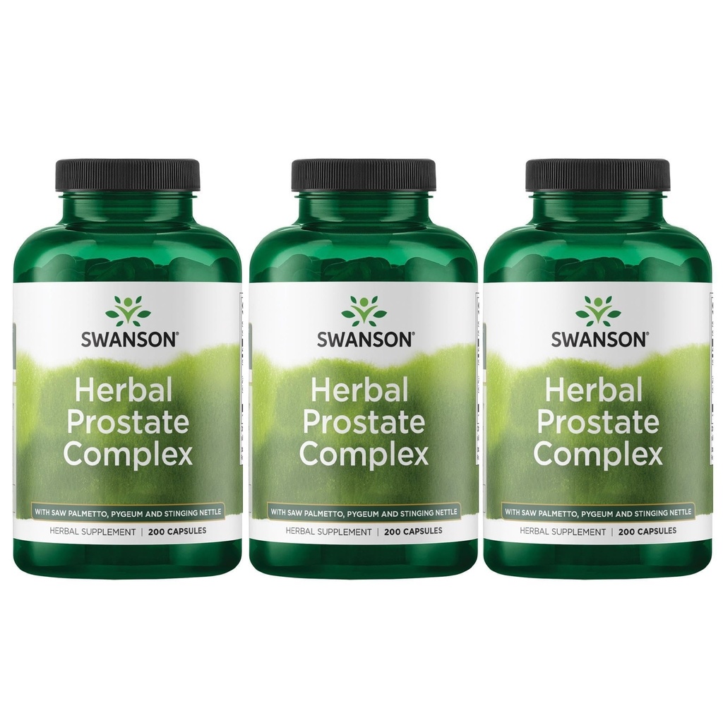 Swanson Herbal Prostate Complex - 남성 보충 - 특징 Pygeum, Saw Palmetto & Sting Nettle - (200 캡슐) (3 팩)