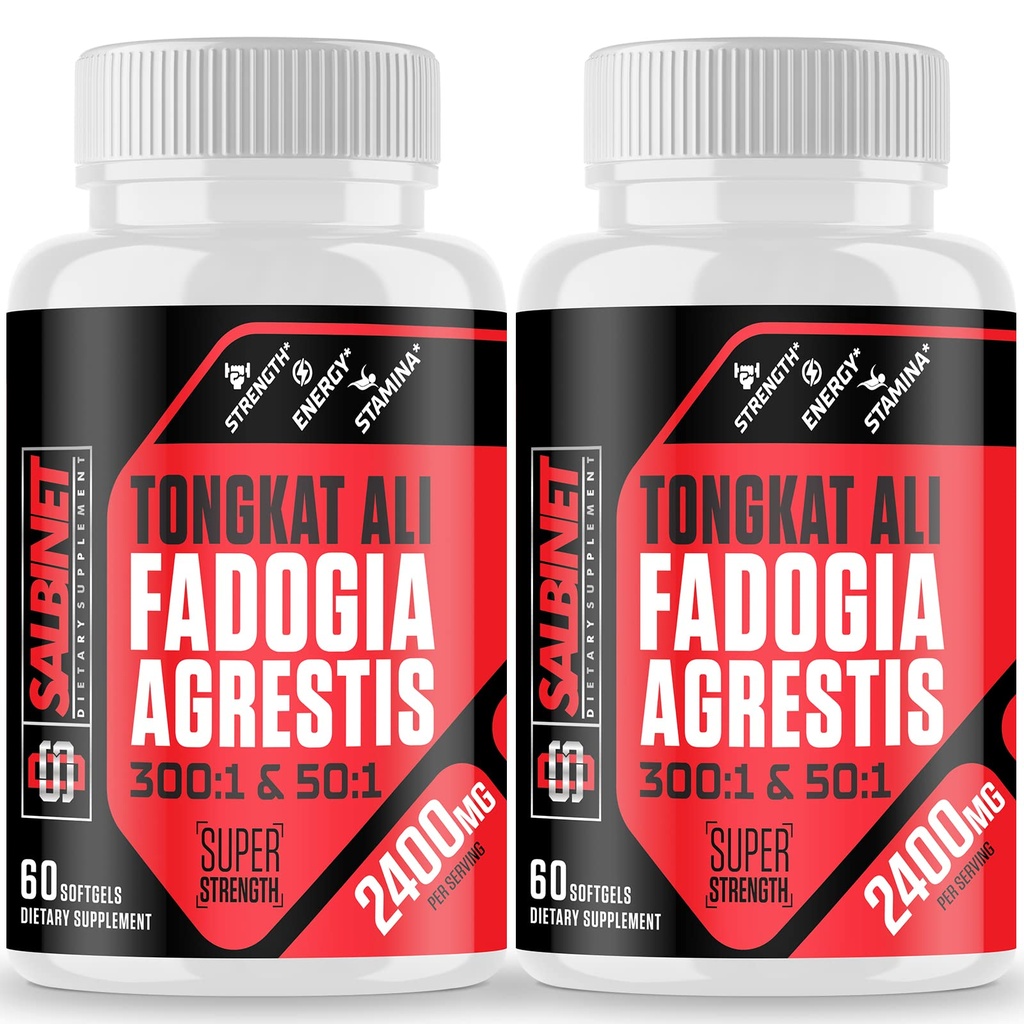 2400mg Fadogia Agrestis Tongkat Ali 보조 식품 - 제 3 자 테스트 - 1400mg Fadogia Agrestis & 1000mg Tongkat Ali, 최대 강도, 근육 질량 및 운동 성능, 2 팩