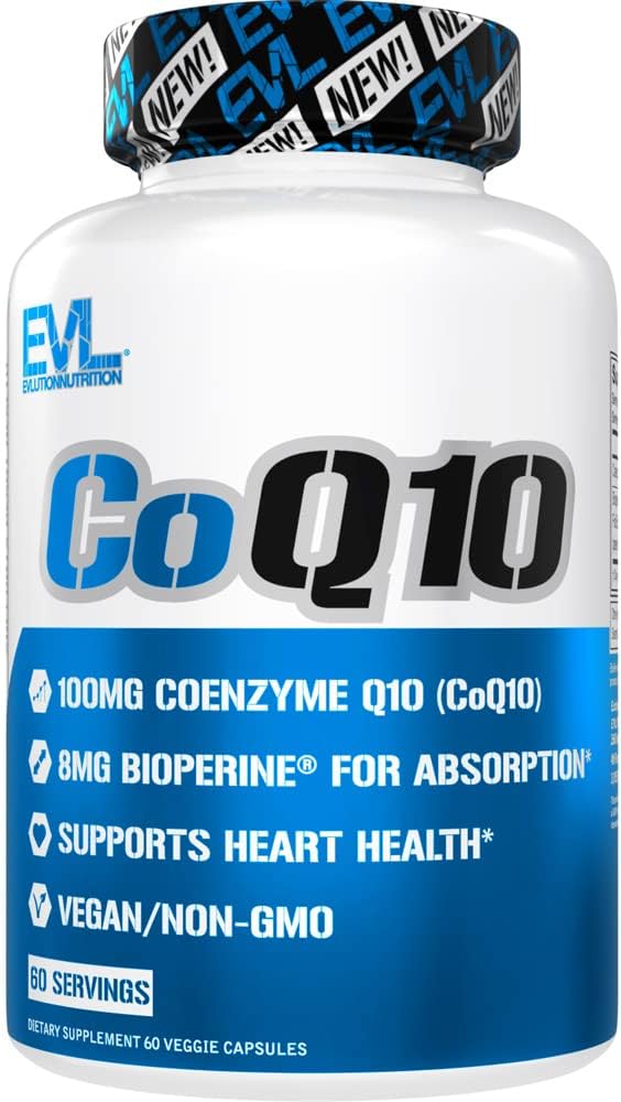 EVL 높은 흡수 CoQ10 100mg - 건강 뇌 지원 에너지 생산을 위한 진보된 산화 방지제 Coenzyme Q10 보충교재 및 건강한 시효 - Bioperine 건강 보충교재를 가진 CoQ10