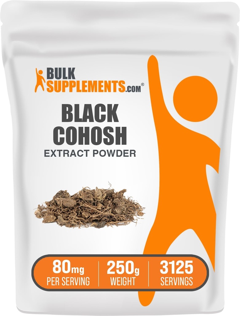 BulkSupplements.com Black Cohosh Extract Powder - Black Cohosh Root, Herbal Supplement - Vegan & Gluten 무료, 서빙 당 80mg, 250g (8.8 oz) (팩 1)
