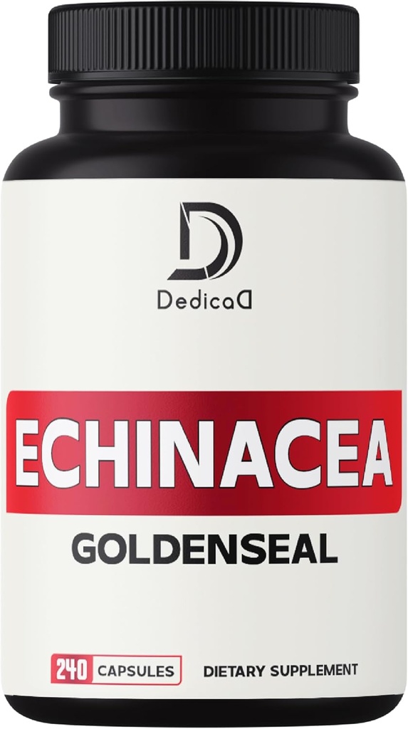 1000mg Echinacea Goldenseal 캡슐 - 4 달 공급의 240의 조사 - 지원 면역 체계, 웰빙 & 경구 건강