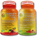 Bromelain, 비타민 C & 아연 & Liposomal 비타민 C 1500mg를 가진 Quercetin – 유기 Acerola 버찌, Camu Camu & 전체적인 음식 산화 방지제 – Vegan, Non-GMO의 청결한 상표를 가진 면역 지원 뭉치